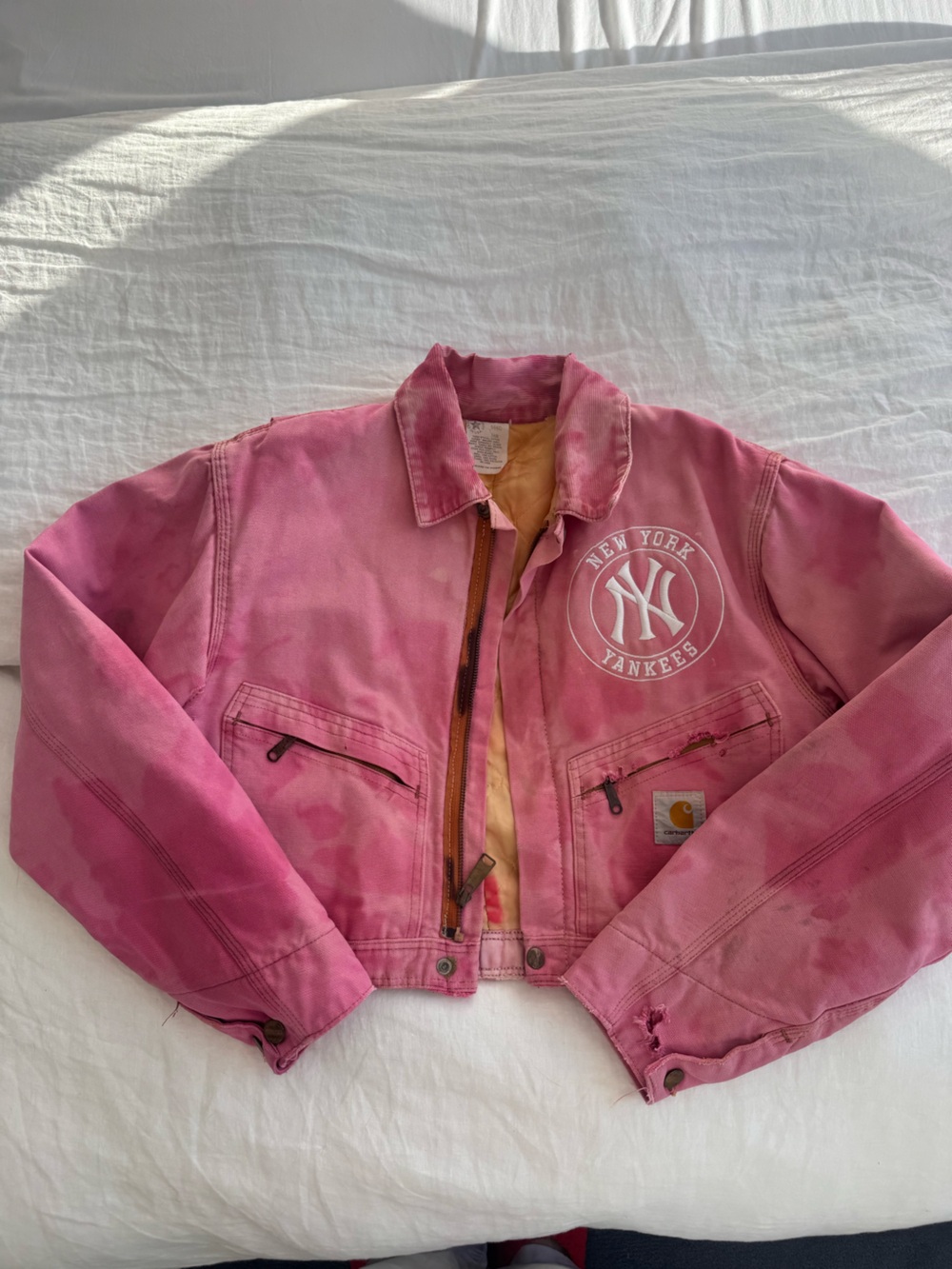Distressed New York Yankees Carhartt jacket
